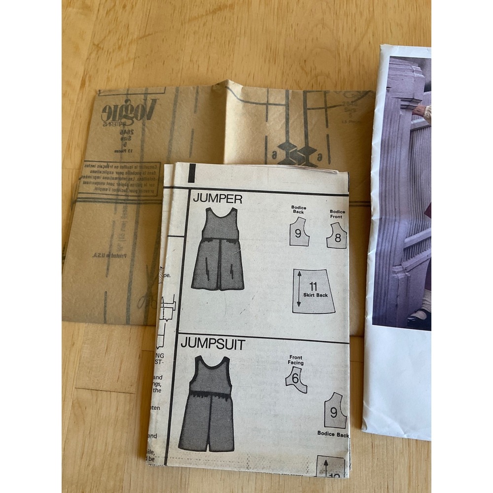 Vogue 2645 Vintage Girls Jumper Jumpsuit Blouse Sewing Pattern Size 5 1991 - Picture 3 of 5